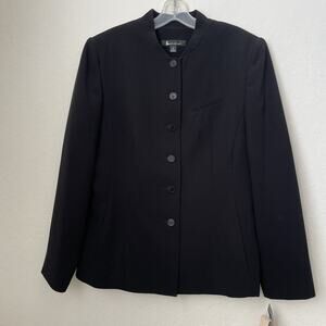 Vintage Larry Levine Womens Black Jacket Blazer Size 12 Career Corpcore Business
